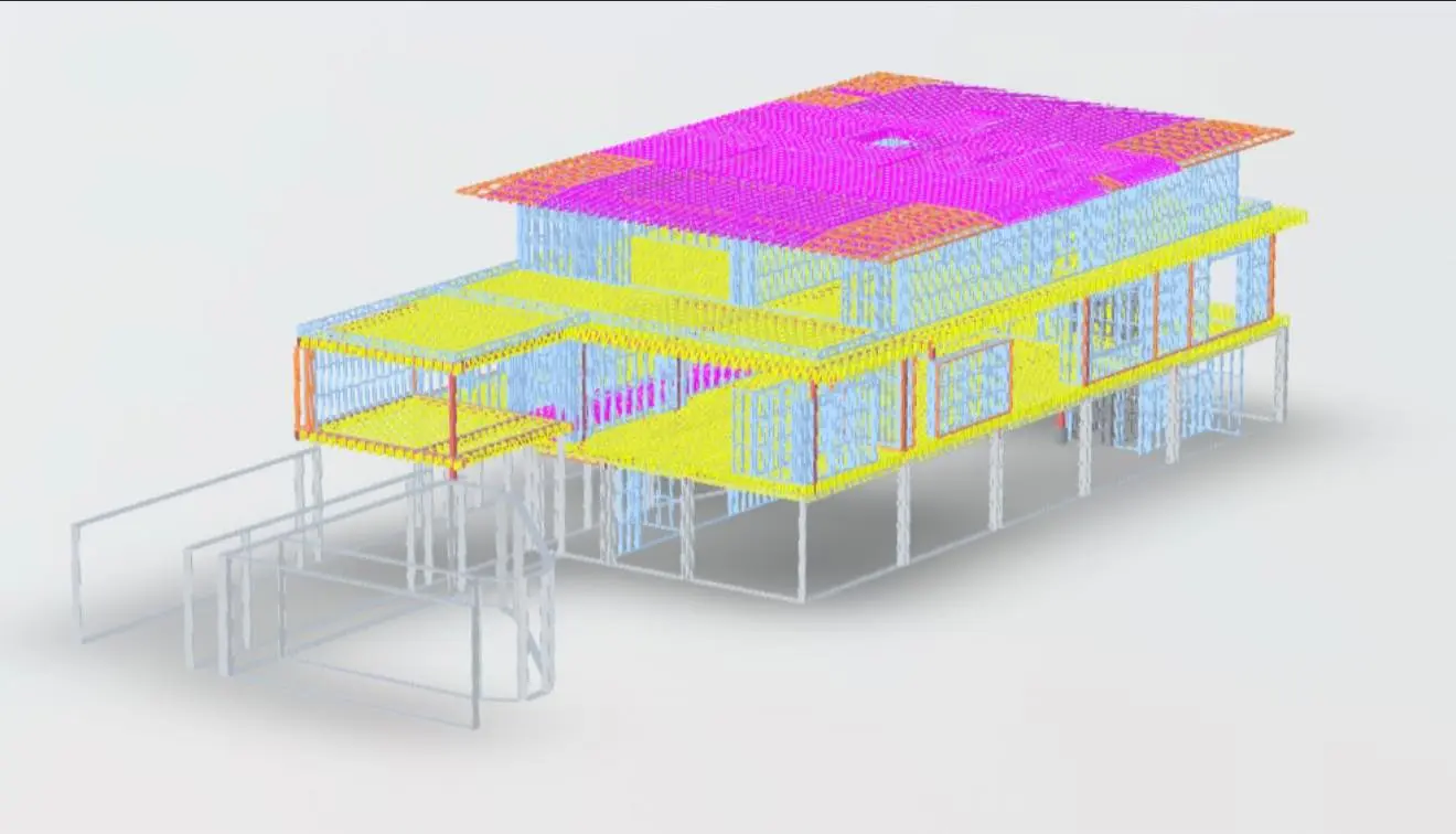 Steel framing house construction model by Trinity Construction Services