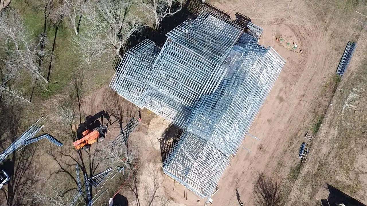 Steel framing for residential home in Texas by Trinity Construction Services