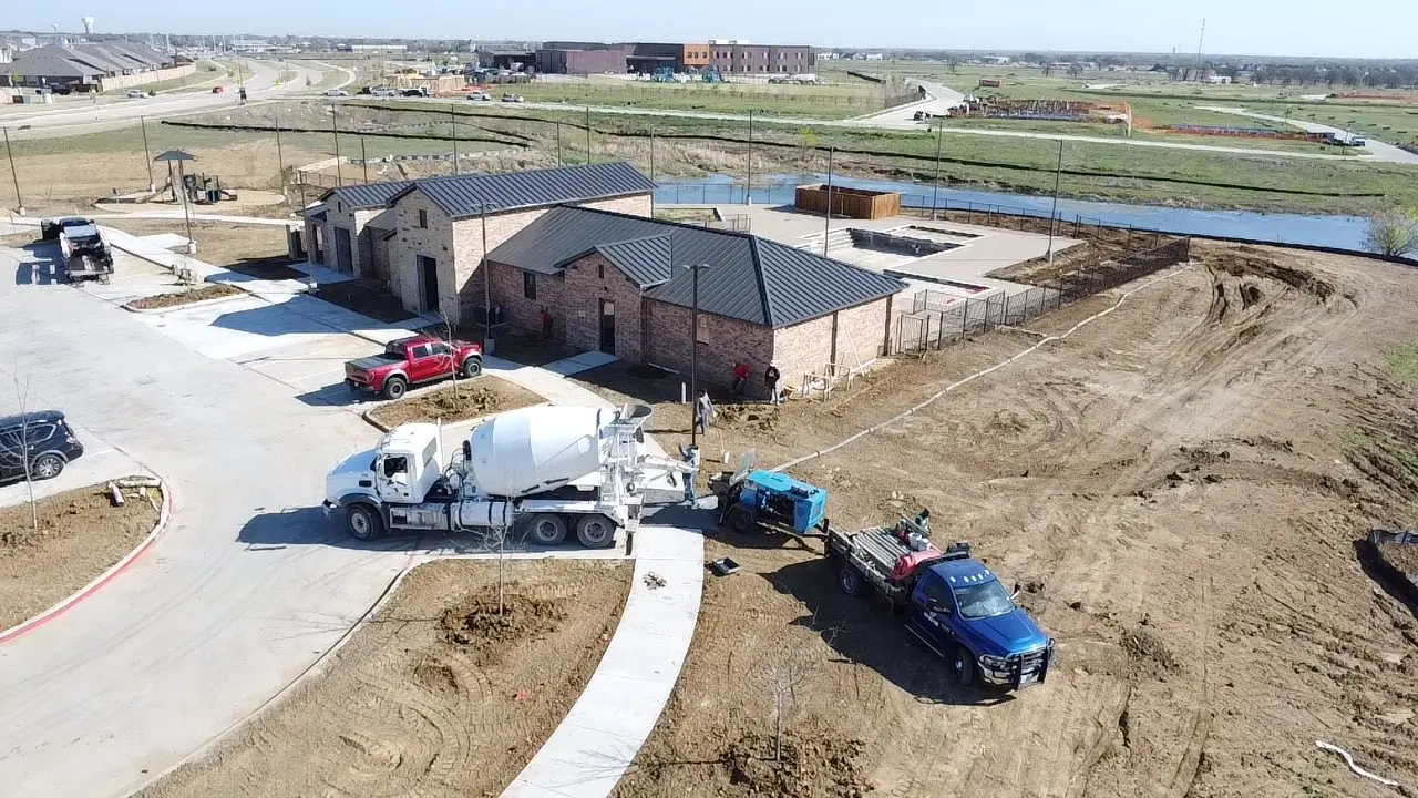 Commercial concrete construction site in Texas by Trinity Construction Services