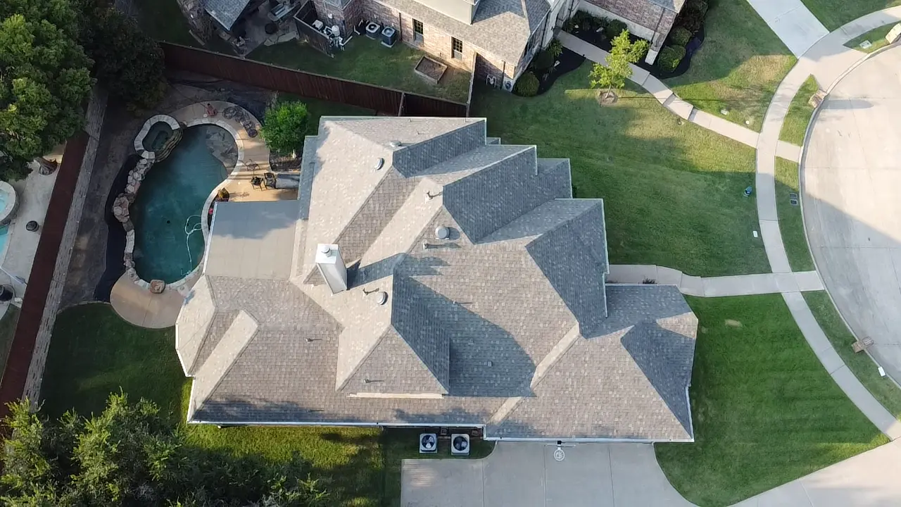 Completed roofing job by Trinity Construction Services